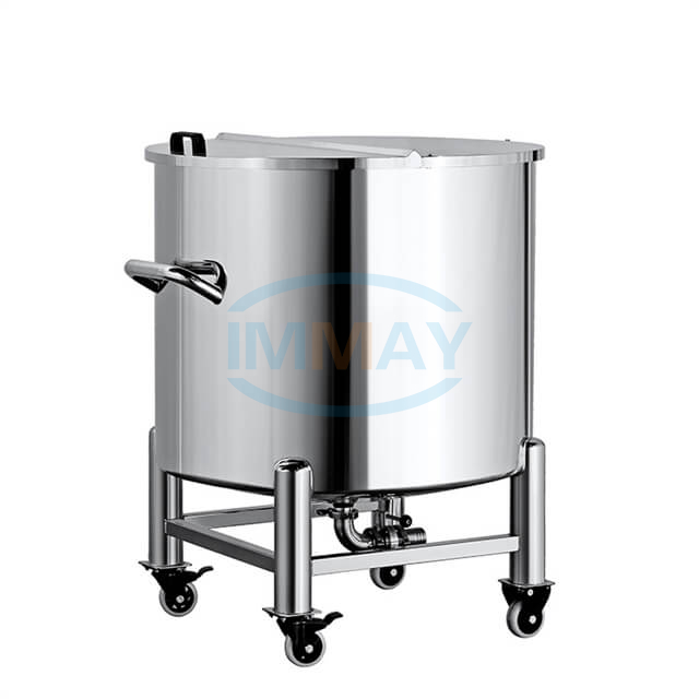 Réservoir de stockage de crème liquide sanitaire en acier inoxydable à couvercle 500L ouvert